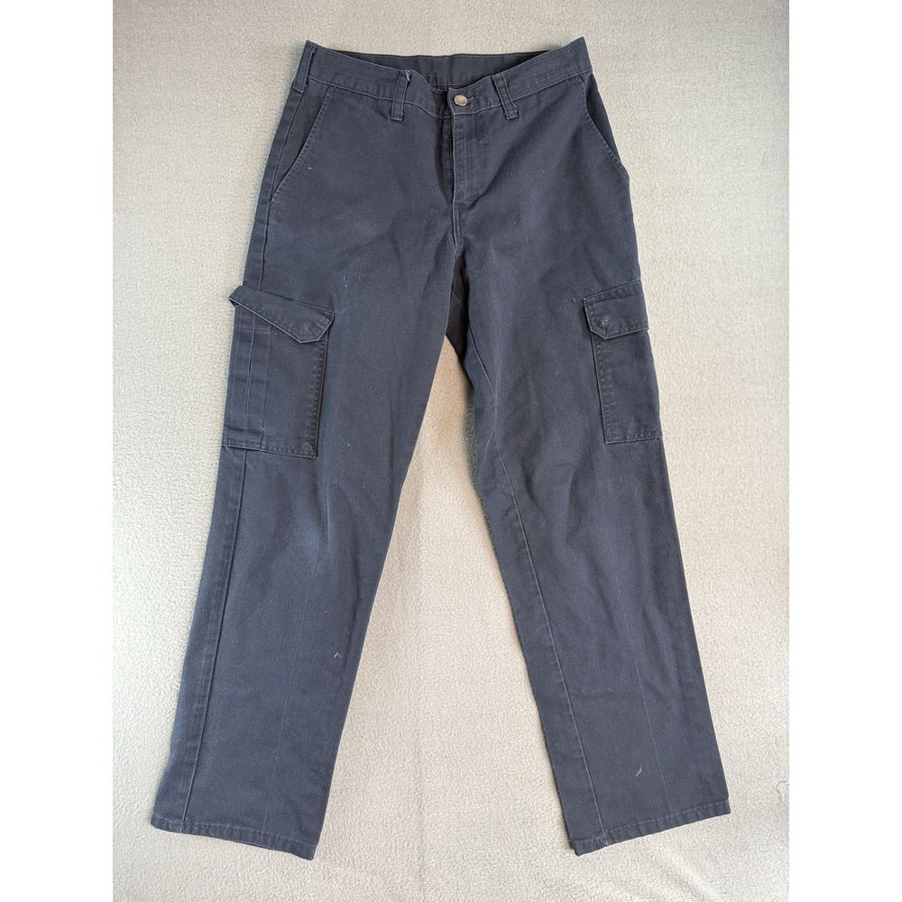 Dickies Cargo Pants Mens 30x30 Blue Relaxed Fit Canvas Workwear LP600NV